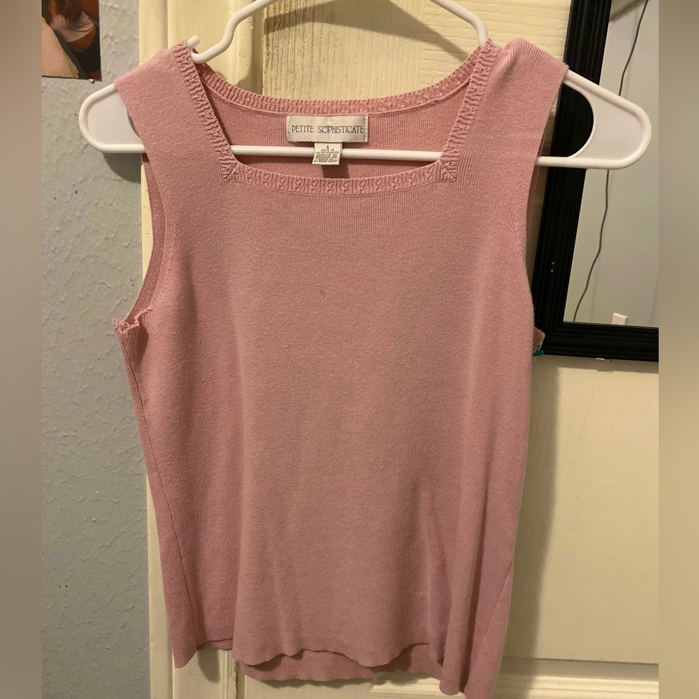 small pink knitted sweater vest